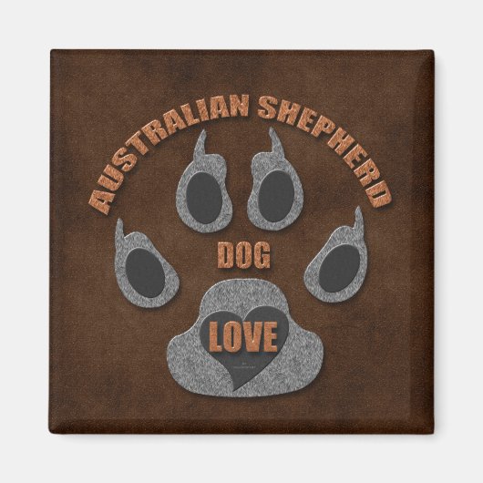 Australian Shepherd Chien race Magnet (Devant)