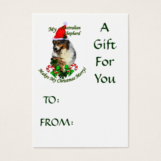 Australian Shepherd Christmas Cadeaux Nom Tags (Devant)
