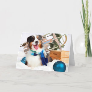 Australian Shepherd Christmas Wenskaarten Feestdagen Kaart