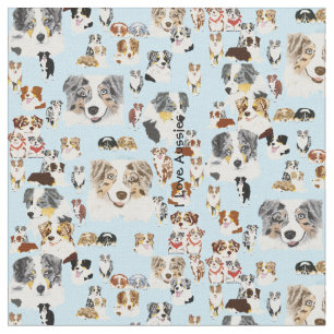 Australian Shepherd Collage Cus. Katoen 56-inch fa Stof