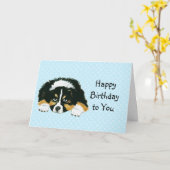Australian Shepherd Custom Bonne Carte d'anniversa (Fleur jaune)