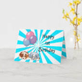 Australian Shepherd Custom Bonne Carte d'anniversa (Fleur jaune)