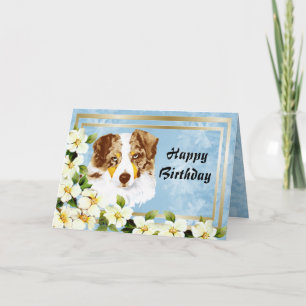 Australian Shepherd Custom Bonne Carte d'Anniversa