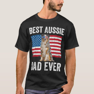 Australian Shepherd Dad American Flag Hondenliefhe T-shirt