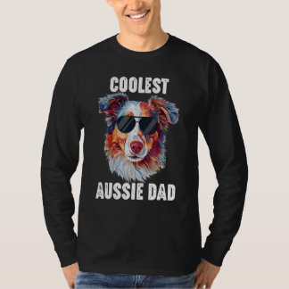 Australian Shepherd Dad Coolest Aussie Dad for Dog T-shirt