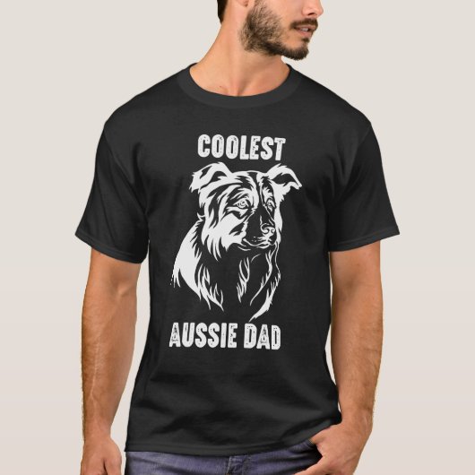Australian Shepherd Dad Coolest Aussie Dad for Dog T-shirt (Voorkant)