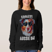 Australian Shepherd Dad Coolest Aussie Dad for Dog Trui (Voorkant)