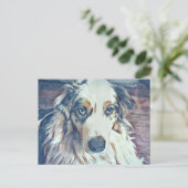 Australian Shepherd Digital Art Briefkaart (Staand voorkant)