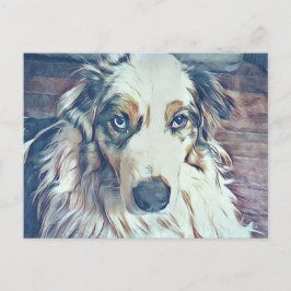 Australian Shepherd Digital Art Briefkaart