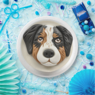 Australian Shepherd Dog 3D geïnspireerd Papieren Bordje