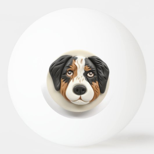Australian Shepherd Dog 3D geïnspireerd Pingpongballen (Voorkant)