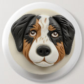 Australian Shepherd Dog 3D geïnspireerd Ronde Button 6,0 Cm (Voorkant)