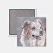 Australian Shepherd Dog Art Magnet Magneet (Voorkant / Achterkant)