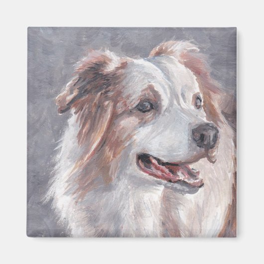 Australian Shepherd Dog Art Magnet Magneet (Voorkant)