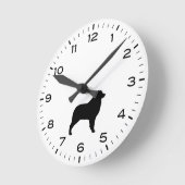 Australian Shepherd Dog Aussie Silhouette Ronde Klok (Hoek)