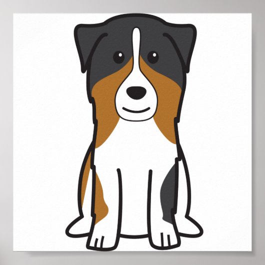 Australian Shepherd Dog Cartoon Poster (Voorkant)