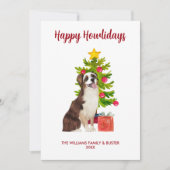 Australian Shepherd Dog Familie Kerstmis Feestdagenkaart (Voorkant)
