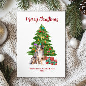 Australian Shepherd Dog Familie Kerstmis Feestdagenkaart