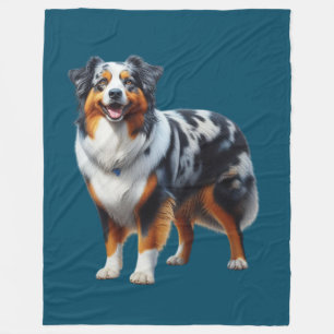 Australian Shepherd Dog Fleece Deken