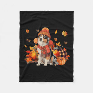 Australian Shepherd Dog Herfst Sjaal Leopard Pompo Fleece Deken