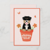 Australian Shepherd Dog in Flower Pot Bedankkaart (Voorkant / Achterkant)