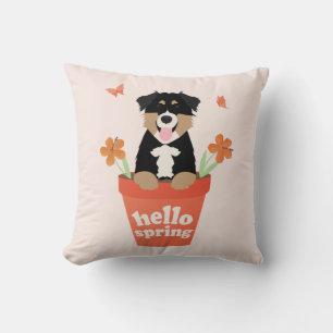 Australian Shepherd Dog in Flower Pot Kussen