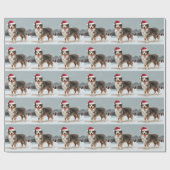 Australian Shepherd Dog in Sneeuwkerst Cadeaupapier (Vlak)