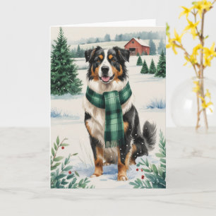 Australian Shepherd Dog Kerstgroet Kaart