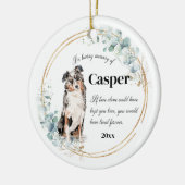 Australian Shepherd Dog Memorial Keramisch Ornament (Links)