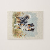 Australian Shepherd Dog Merle Long Tail Legpuzzel (Horizontaal)