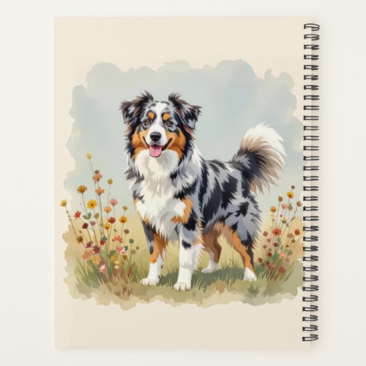 Australian Shepherd Dog Merle Long Tail Planner (Achterkant)