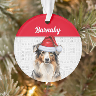 Australian Shepherd Dog met naam en foto Ornament