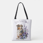Australian Shepherd Dog Mom Floral Draagtas (Achterkant)