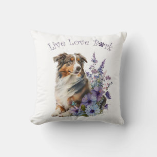 Australian Shepherd Dog Mom Floral Kussen