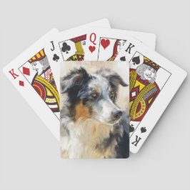 Australian shepherd dog portrait pokerkaarten
