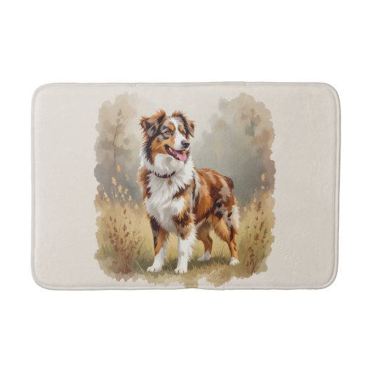 Australian Shepherd Dog Red Merle Aussie Badmat (Voorkant)