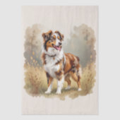 Australian Shepherd Dog Red Merle Aussie Tissuepapier (Voorkant)