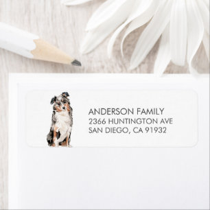 Australian Shepherd Dog Return Address Label