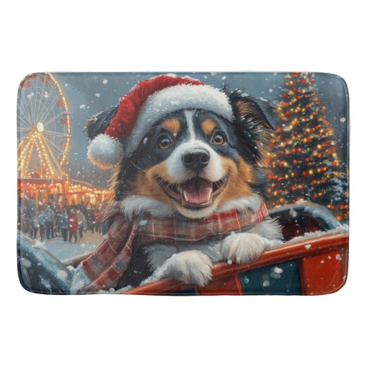 Australian Shepherd Dog Roller Onderzetter Kerst Badmat (Voorkant)