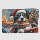 Australian Shepherd Dog Roller Onderzetter Kerst Golfhanddoek (Horizontaal)