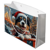 Australian Shepherd Dog Roller Onderzetter Kerst Groot Cadeauzakje (Achterkant Gekanteld)