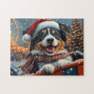 Australian Shepherd Dog Roller Onderzetter Kerst Legpuzzel