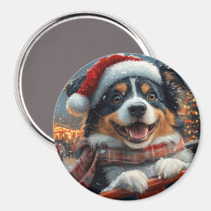 Australian Shepherd Dog Roller Onderzetter Kerst Magneet
