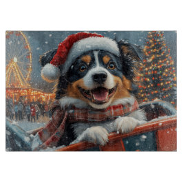 Australian Shepherd Dog Roller Onderzetter Kerst Snijplank