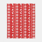 Australian Shepherd Dog Silhouettes Kerstrood Fleece Deken (Voorkant)