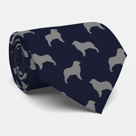 Australian Shepherd Dog Silhouettes Pattern Stropdas (Opgerold)