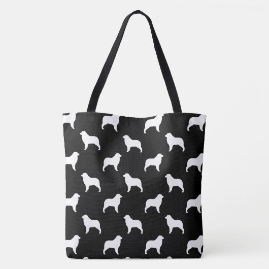 Australian Shepherd Dog Silhouettes Patterned Draagtas (Achterkant)