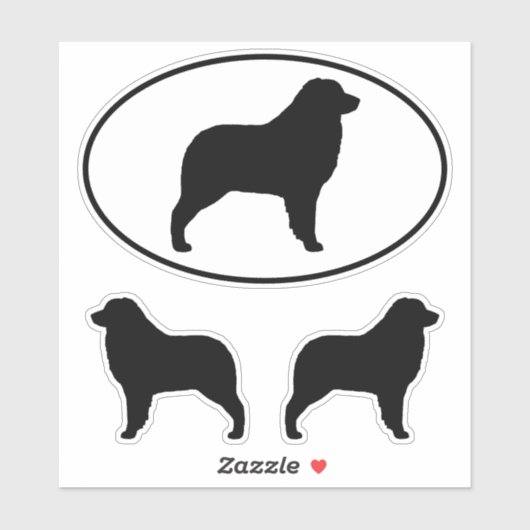Australian Shepherd Dog Silhouettes Vinyl Stickers (Vel)