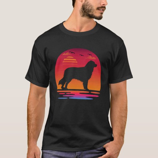 australian shepherd dog  sunset Silhouette T-shirt (Voorkant)