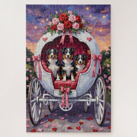 Australian Shepherd Dog Valentine's Day Legpuzzel (Verticaal)